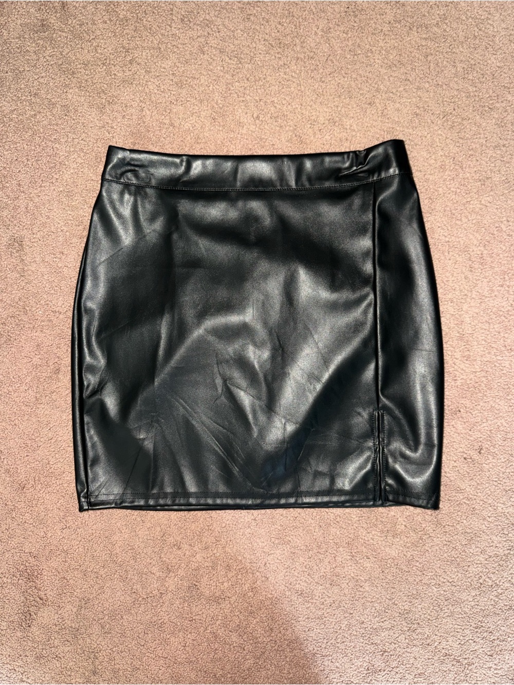 SHEIN Black Faux Leather Mini Skirt